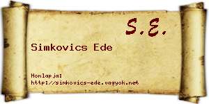 Simkovics Ede névjegykártya